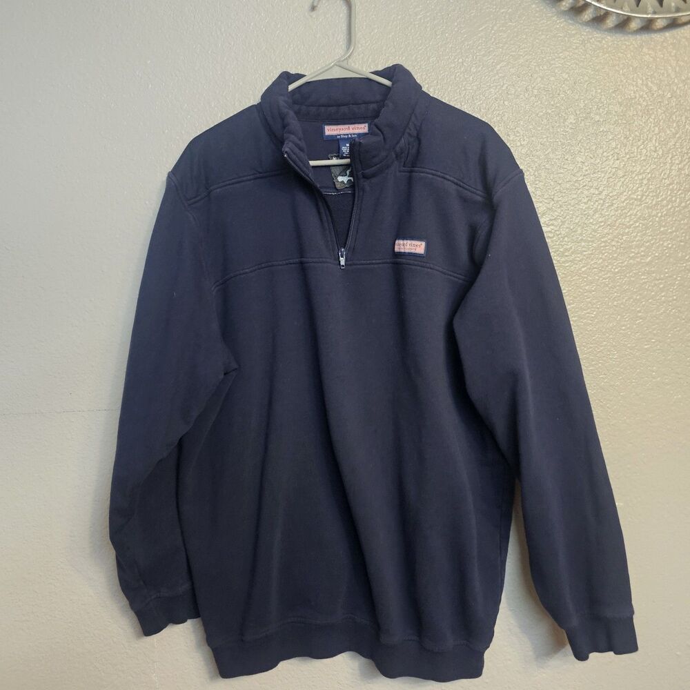 Vineyard Vines Men's XL Navy 1/4 Zip Pullover 100% Cotton Shep Shirt Preppy V604